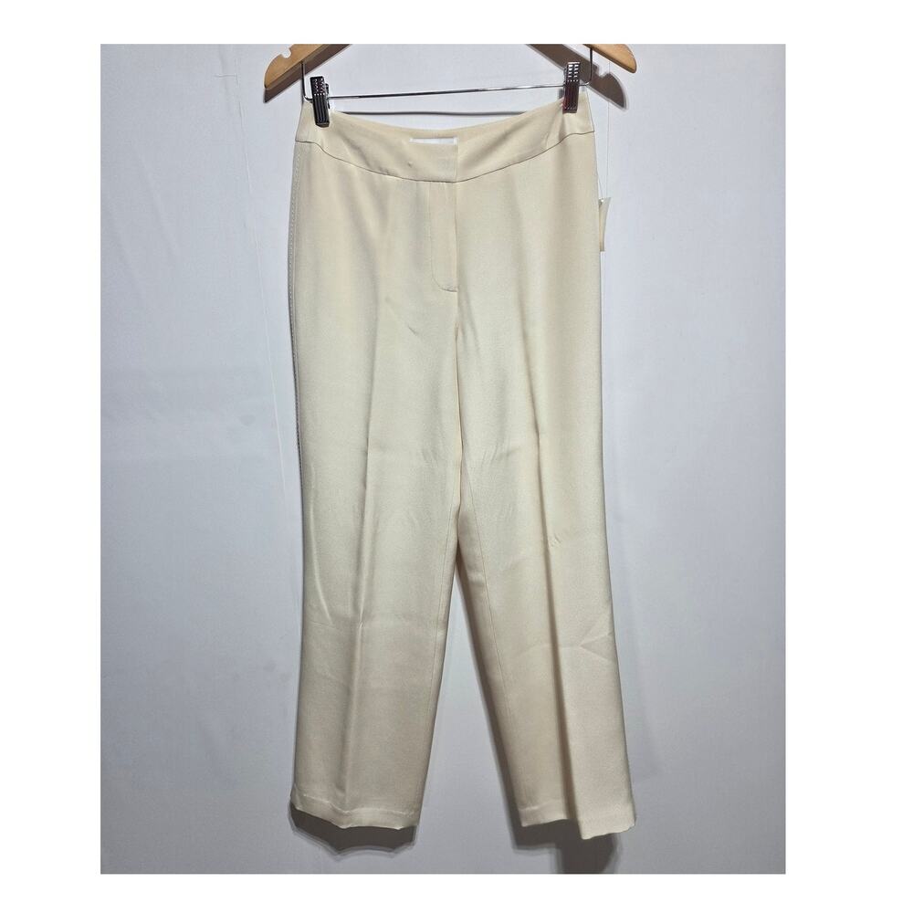 Bloomingdale's NWT Cream Silk Lined Trousers Size 6 Petite